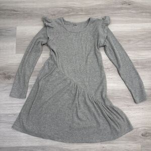 Maurices girls size XL 13/14 Gray sweater dress ruffles